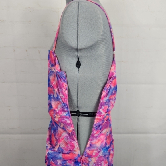 For Love & Lemons Natasha Floral Swim Cover Up Mesh Mini Dress in Multi Small - Picture 12 of 15